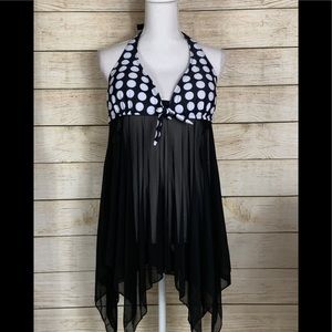 Women’s two piece polkadot swimsuit